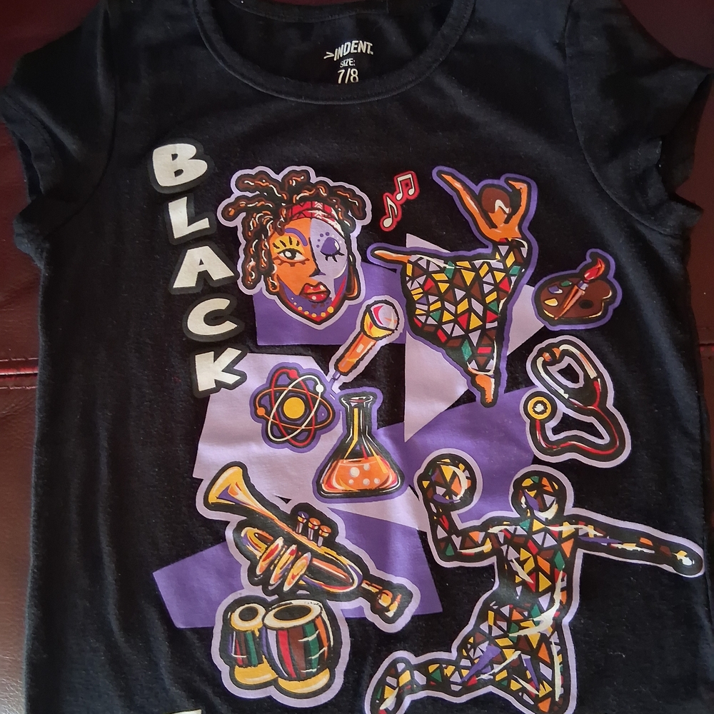 Black Graphic Kids Tee - Black